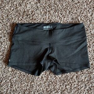 NOBULL Women's Heathered Dark Olive Athletic Shorts NWOT
